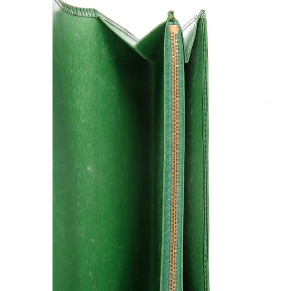 LOUIS VUITTON Vintage 1991 Pochette Porte-Monnaie Wallet Green Leather - Picture 2 of 5